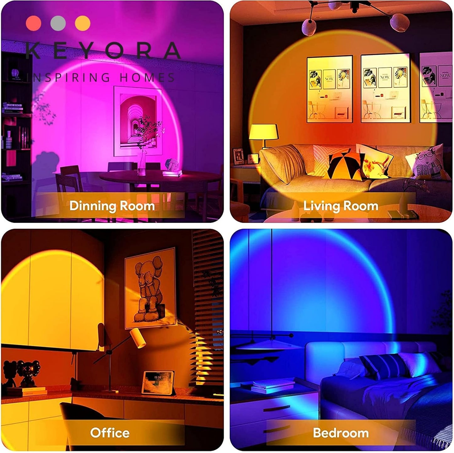 YUMIGlow Sunset Lamp 16 Colors | Remote Control | 360° Rotation