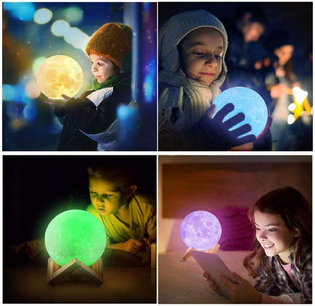 ๐ YumiGloW 3D Touch-Control Moon Lamp โ 15CM | Multicolor
