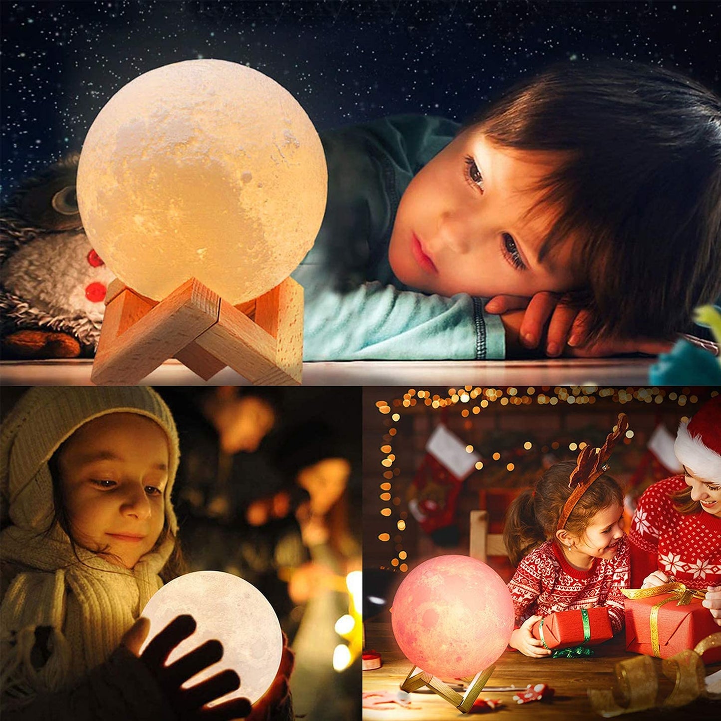 ๐ YumiGloW 3D Touch-Control Moon Lamp โ 15CM | Multicolor