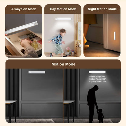 YUMI Motion Sense Light Bar Rechargeable | Motion Sensor | 3-Color Dimmable