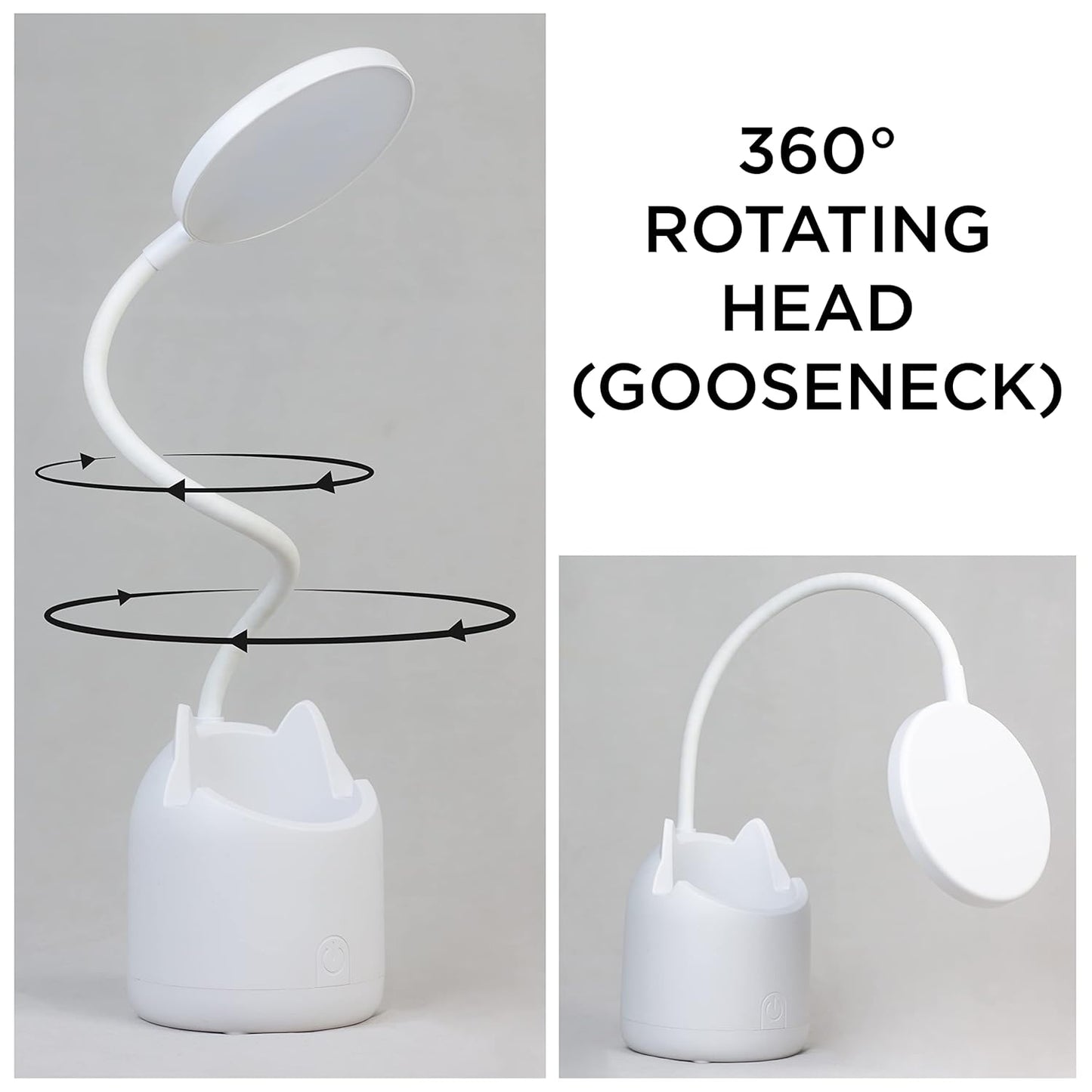 YUMIGloW Study Lamp 3 Color Modes | Rechargeable | Pen & Phone Holder