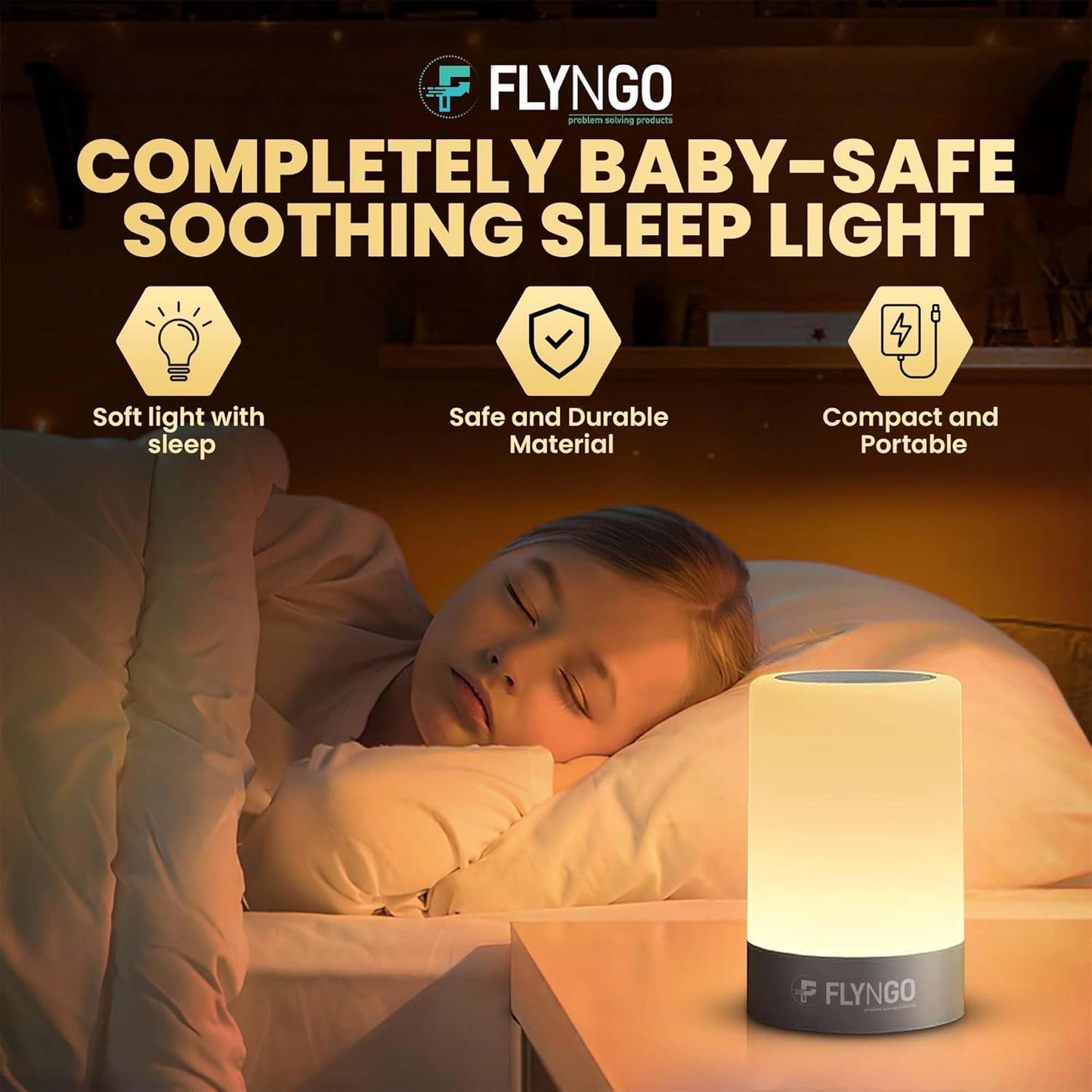 LumiGloW Touch LED Night Lamp –3 Brightness Levels | USB Rechargeable | Minimalist Design